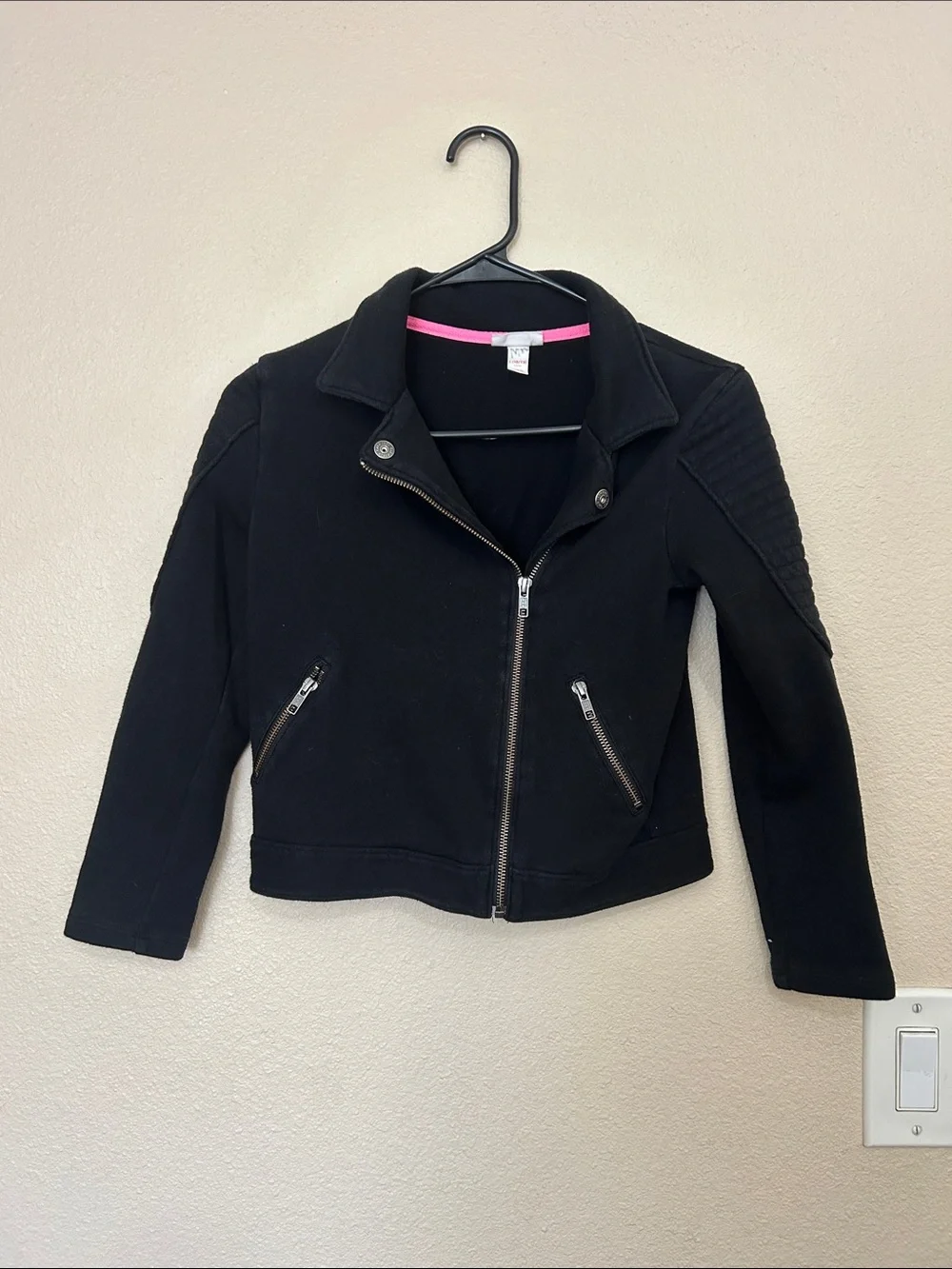 Cat & Jack Black Jacket with Pink Trim